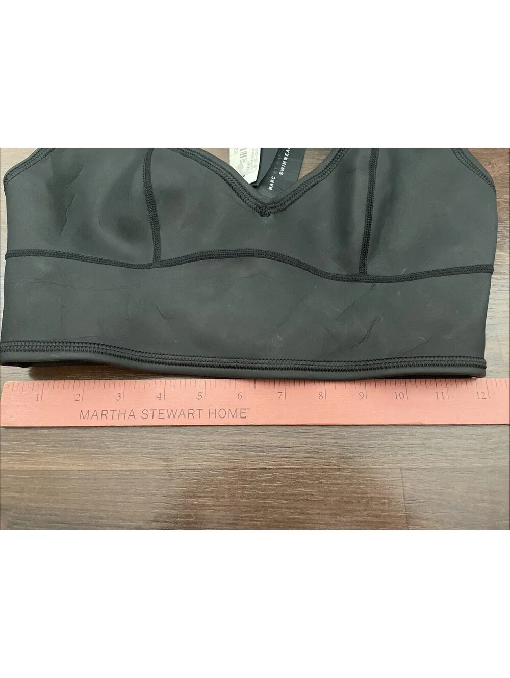 NWT Marc By Marc Jacobs Neoprene Scuba Black Longline Bikini Top Size Small